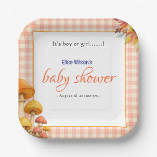 It's boy or girl fairytale baby shower paper plate