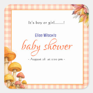 It's boy or girl fairytale baby shower  square sticker