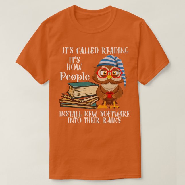 It's Called Reading Book Lover Owl  T-Shirt (Design Front)