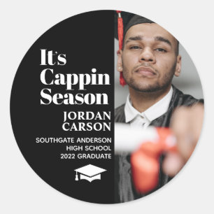 It's Cappin Season Graduation Classic Round Sticke Classic Round Sticker