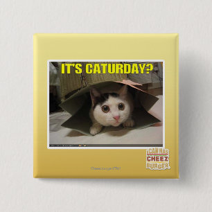 It's Caturday? 15 Cm Square Badge
