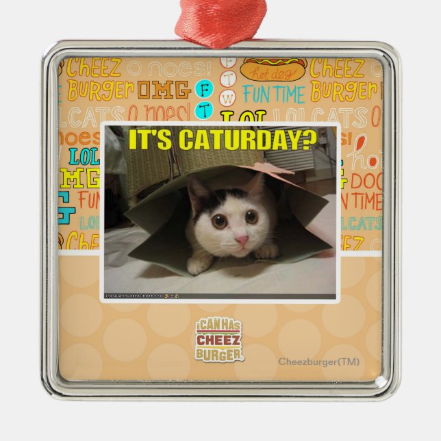 It's Caturday? Metal Tree Decoration (Front)