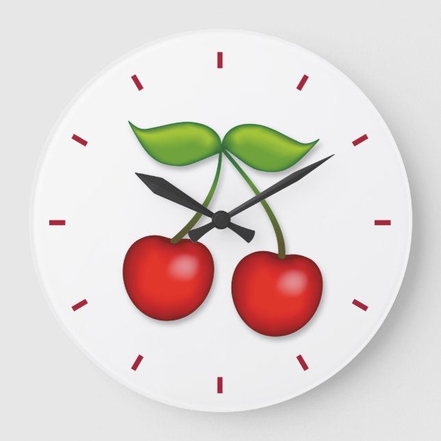 It's Cherry Pie Time Large Clock (Front)