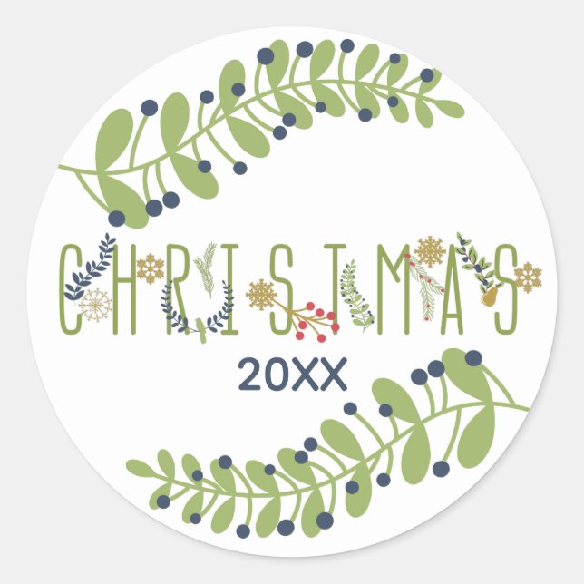 It's Christmas Add Date Holiday Stickers (Front)