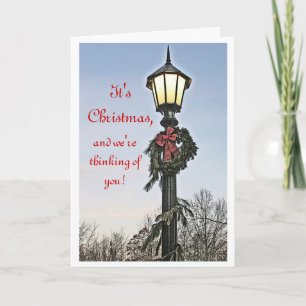 "IT'S CHRISTMAS AND WE'RE THINKING OF YOU"/ LAMPPO THANK YOU CARD