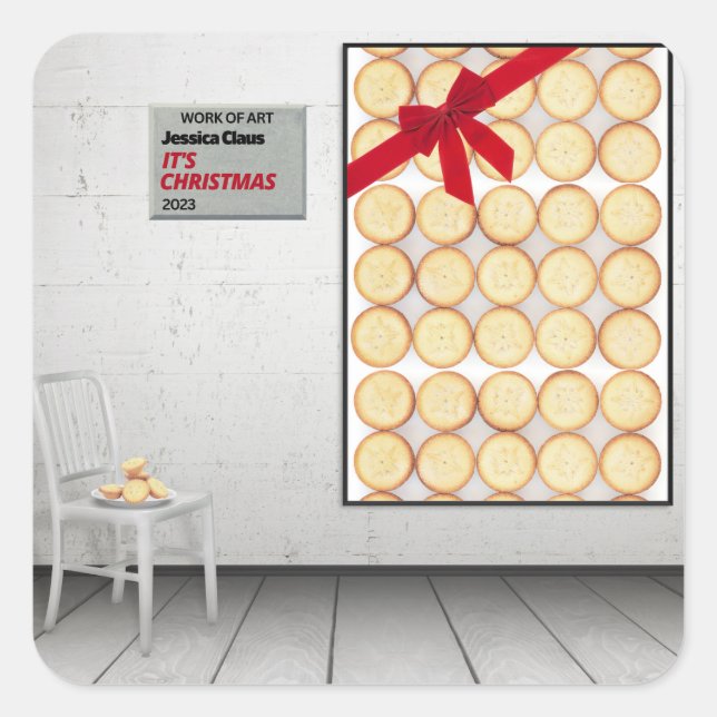 'It's Christmas' by Jessica Claus Square Sticker (Front)