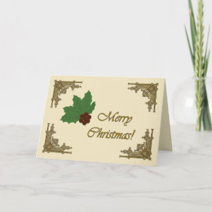 It's Christmas! Go for Baroque! Cream Background Holiday Card