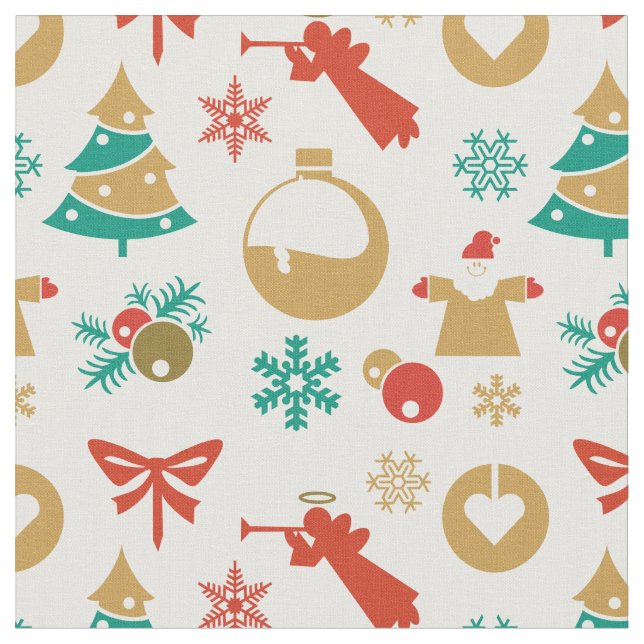 It's Christmas Pattern Fabric (Close Up)