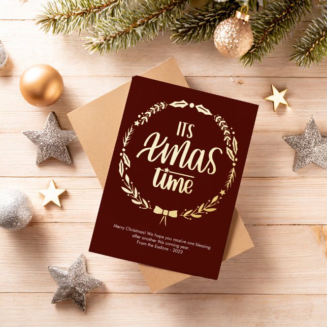 It's Christmas Time Photo  Foil Holiday Card (Creator Uploaded)