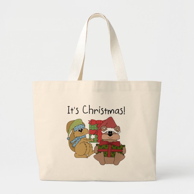 It's Christmas Tshirts and Gifts Large Tote Bag (Front)