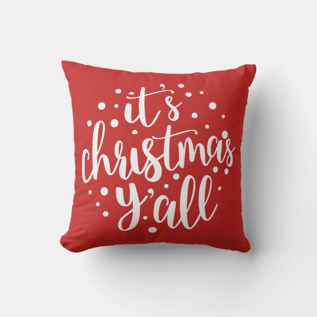 It's Christmas Y'all Pillow Modern Script (Front)