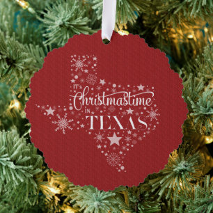 It's Christmastime In Texas Tree Decoration Card