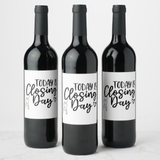 It's Closing Day Wine Label For Realtors 