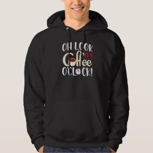 It's Coffee O'clock  Cafe Graphic Alarm Ticking  1 Hoodie