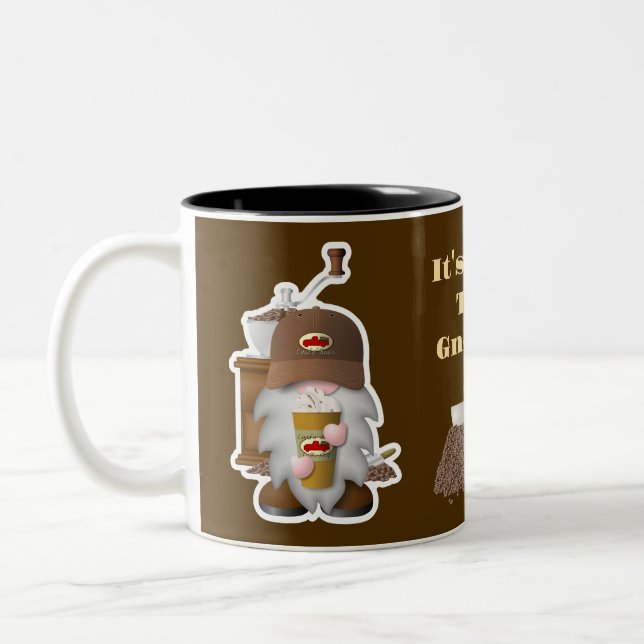 It's Coffee Time, Gnomies! Two-Tone Coffee Mug (Left)