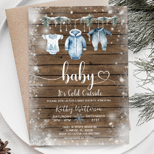 It's Cold Outside Baby Clothes Winter Baby Shower Invitation