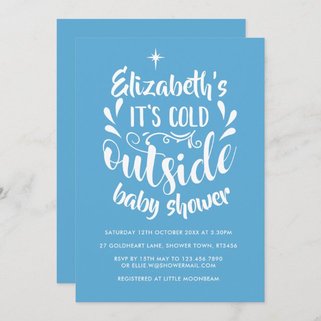 Its Cold Outside Baby Shower / Sprinkle Invitation (Front/Back)