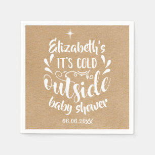 Its Cold Outside Baby Shower/Sprinkle Rustic Kraft Napkin