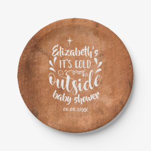 Its Cold Outside Baby Shower / Sprinkle Rustic Paper Plate
