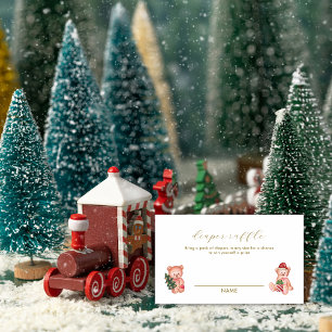 It's Cold Outside Bear Diaper Raffle Baby Shower  Enclosure Card