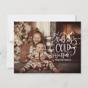 It's Cold Outside Christmas Classic Round Sticker Card