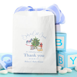 It's Cold Outside Christmas Tree Boy Baby Shower Favour Bags