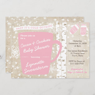 It's Cold Outside Cocoa Baby Shower for Girl Invitation