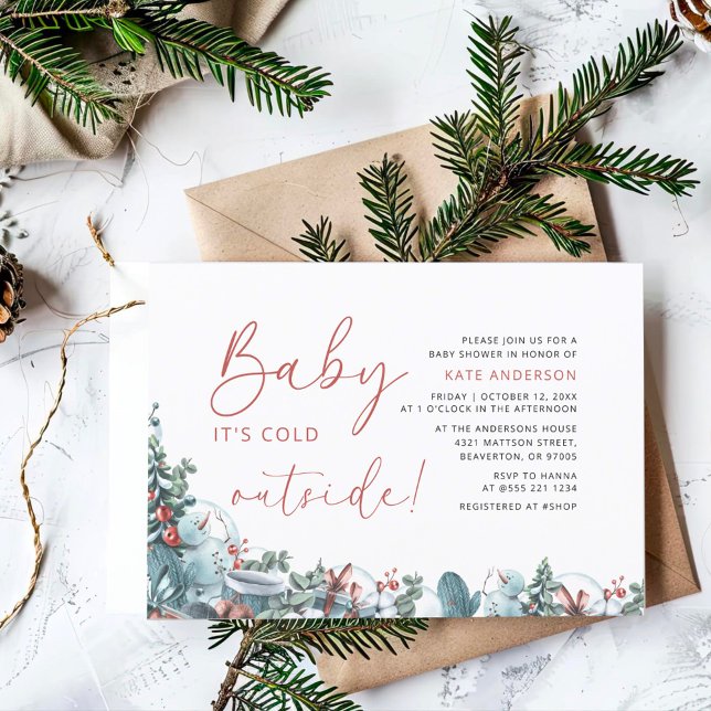 Its Cold Outside Hand-written Winter Baby Shower  Invitation (Creator Uploaded)