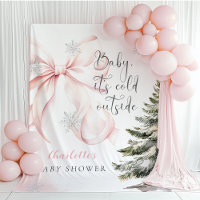 It's Cold Outside Pink Bow Baby Shower