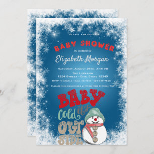 It's Cold Outside,Snowman,Snowflakes Baby Shower Invitation