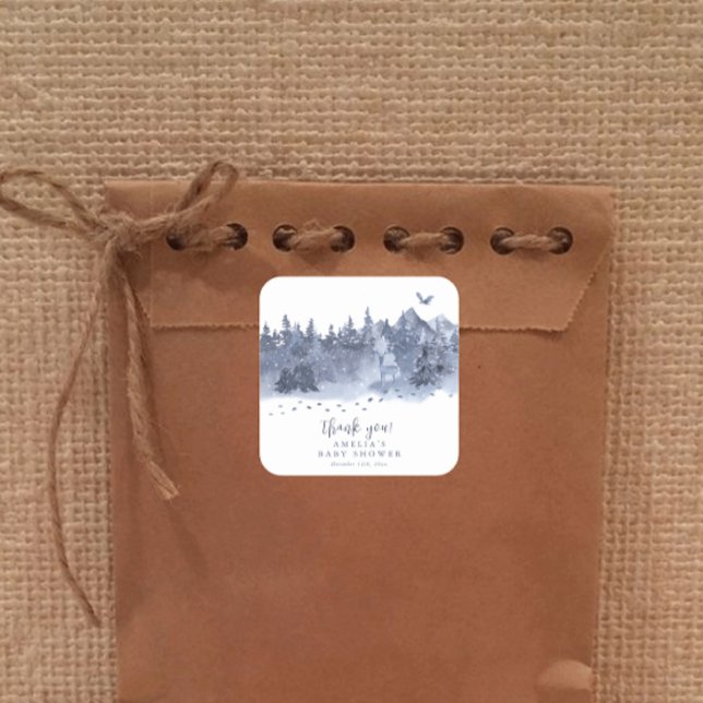  It's Cold Outside Snowy Forest Winter Bird Square Sticker (Creator Uploaded)