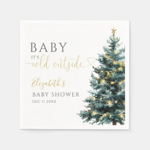 Its Cold Outside Winter Christmas Baby Shower Napkin