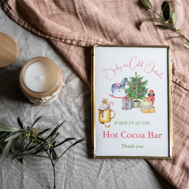 It's Cold Outside Winter Hot Cocoa Bar Baby Shower Poster (Creator Uploaded)