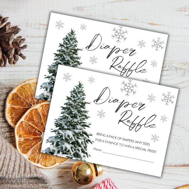 It's Cold Outside | Winter Tree Grey Diaper Raffle Enclosure Card (Creator Uploaded)