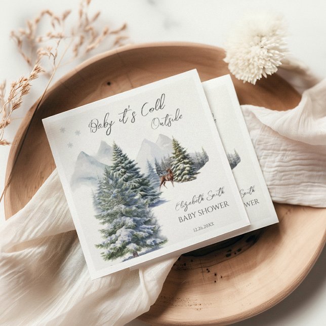 It's Cold Outside Winter Wonderland Gender Neutral Napkin (Creator Uploaded)