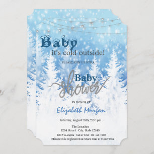 It's Cold Outside Wonderland Forest Baby Shower Invitation