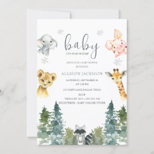 It's Cold Woodland Outside Baby Shower Invitation