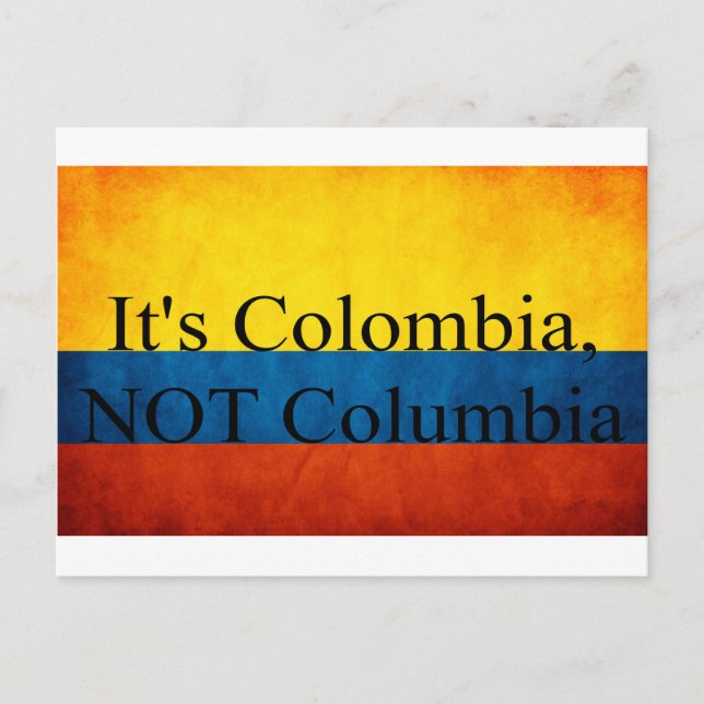 It's Colombia, NOT Columbia Postcard (Front)