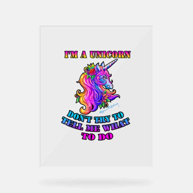 It's Cool to be Different Dabbing Unicorn Autism A Acrylic Sign (Front)