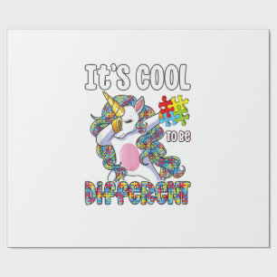 It's Cool to be Different Dabbing Unicorn Autism A Wrapping Paper