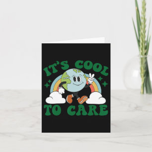 It's Cool To Care Earth Day Groovy 70s Retro Trend Card