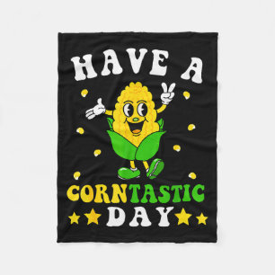 It's Corn Have A Corntastic Day Funny Corn Pun Kid Fleece Blanket