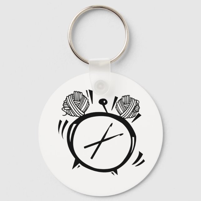 It's Crochet O'Clock Basic Button Keychain (Front)