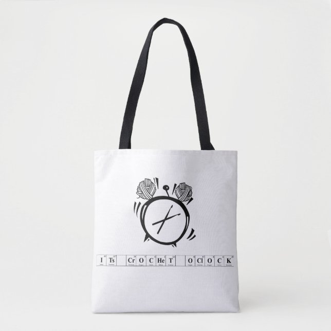It's Crochet O'Clock Elements Tote Bag (Front)