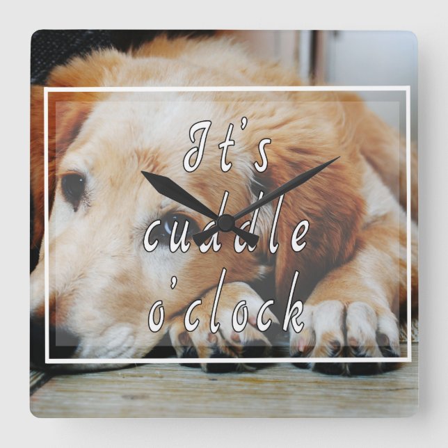 It's cuddle o'clock square wall clock (Front)