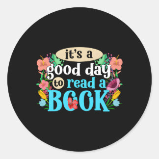 It'S Day To Read Book Library Reading Classic Round Sticker