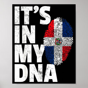 It's Dna Dominican Republic Flag Christmas Poster