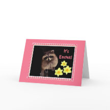It's Easter! Racoon card for everyone.