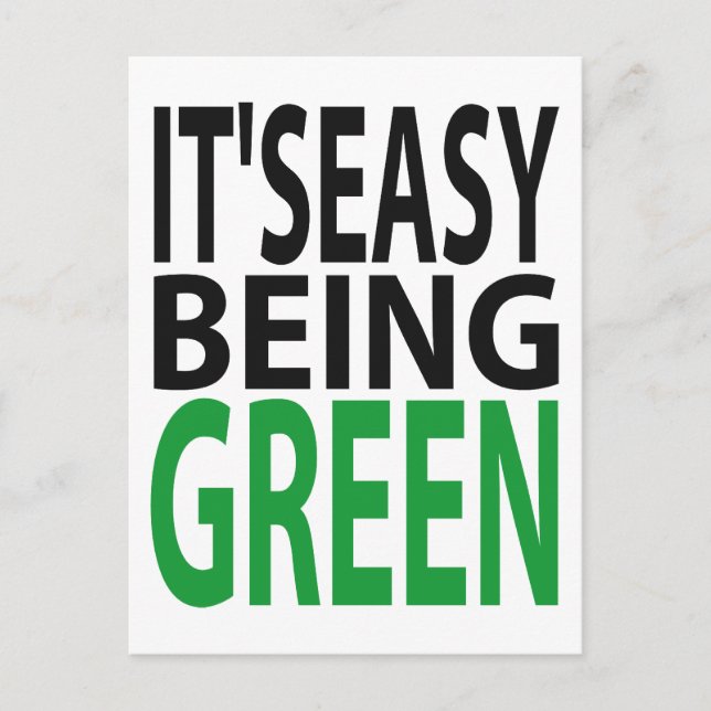 IT'S EASY BEING GREEN POSTCARD (Front)