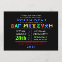 IT'S ELECTRIC! NEON GLOW  Bar Mitzvah Invitation